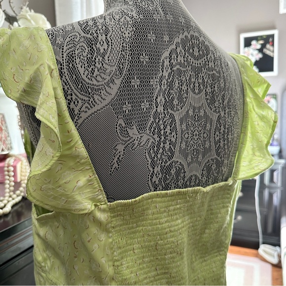 Free People Citrine Combo Ruffle Flutter Sleeve Top Size L - NWT - Picture 5 of 14